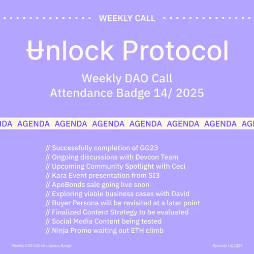 Unlock DAO Call 14/2025