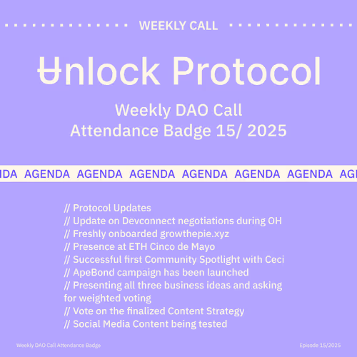 Unlock DAO Call 15/2025