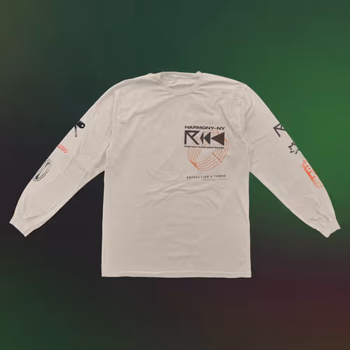 'ONCHAIN RAVE CONTINUUM’ Long Sleeve Tee by Harmony-NY+ Refraction
