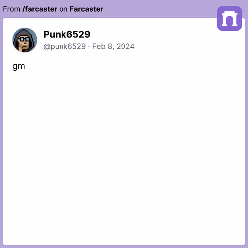 punk6529 farcaster gm
