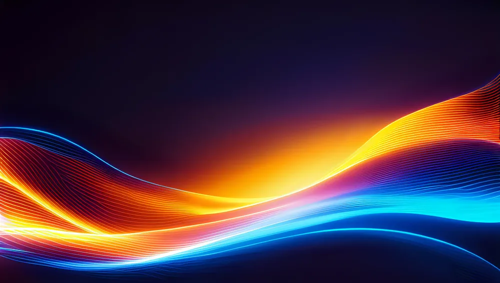 Neon Wave Design Wavy Lin...