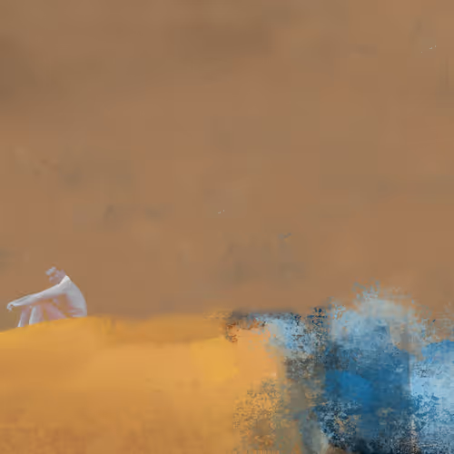 Alone on the beach