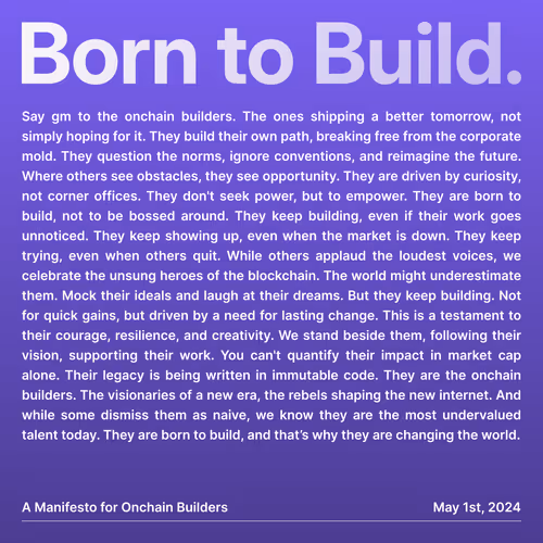 Born to Build