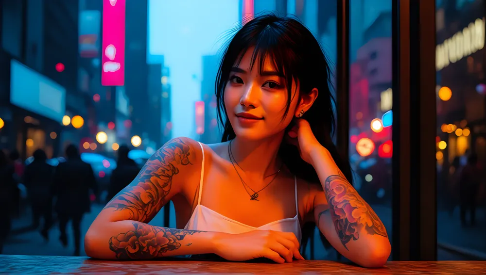 Confident Woman Bokeh Portrait Girl