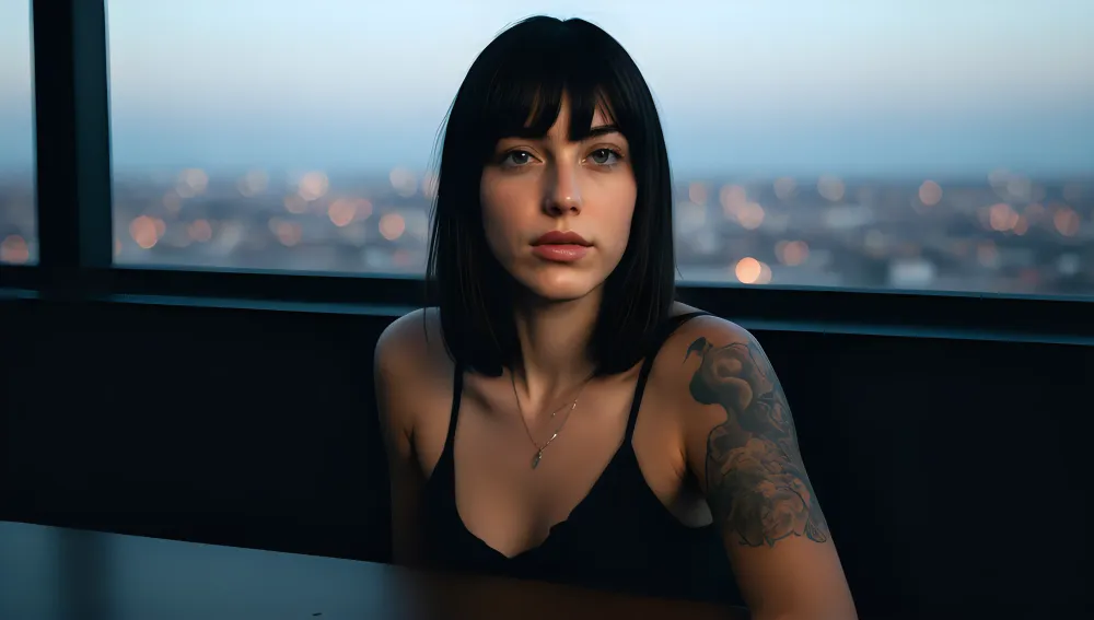 Elegant Lady Gritty Portrait Girl Photo Real Girl Female Charm