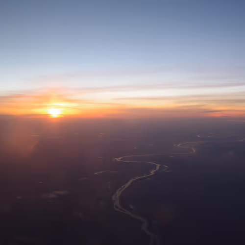 Sunset over the river