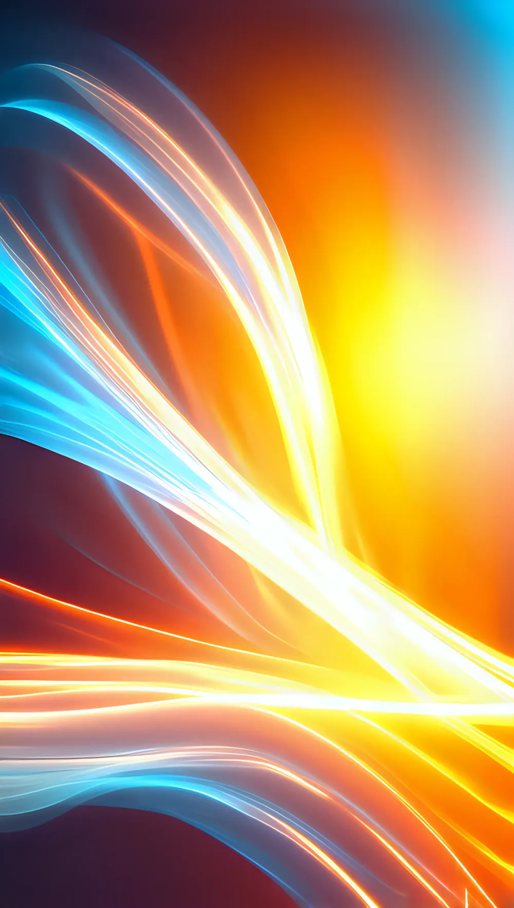 Vector Waves Glowing Line...