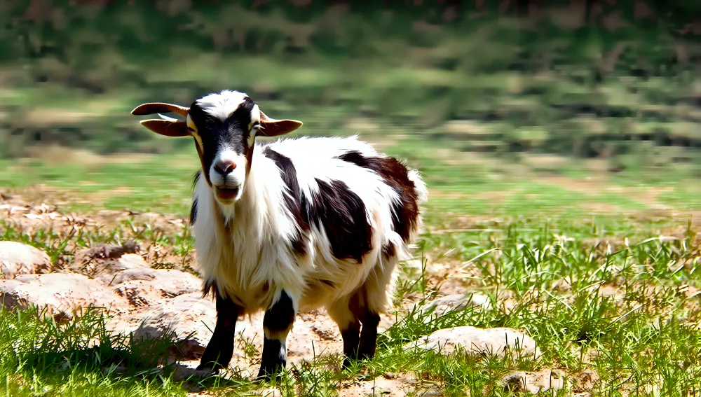 Black White Goat Resting