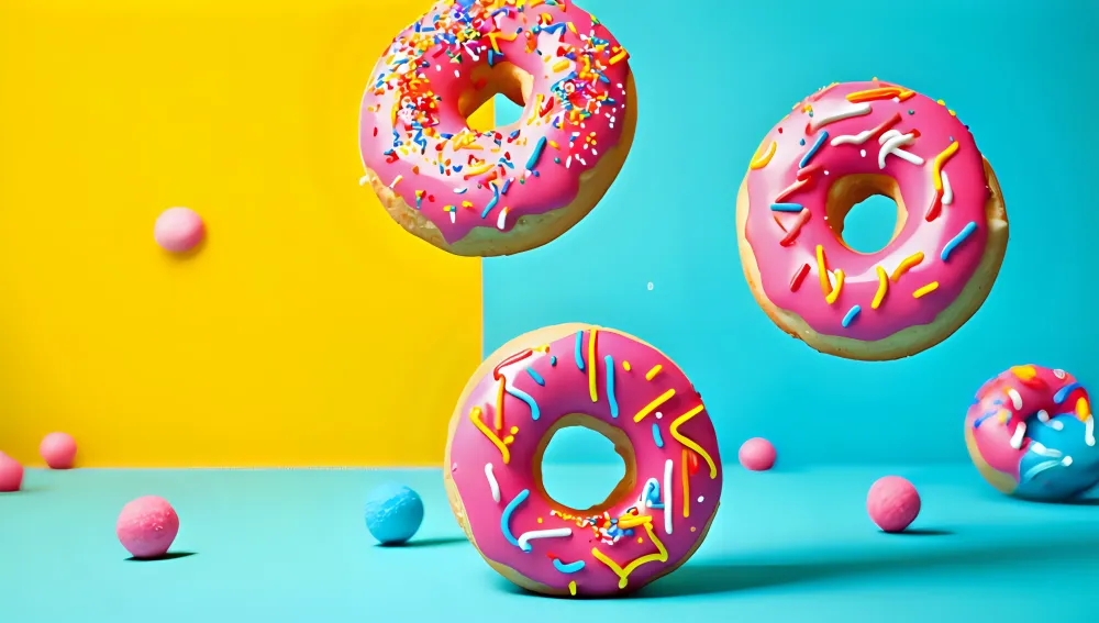 Floating Donuts Vibrant S...