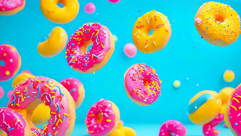 Vibrant Donut Background ...