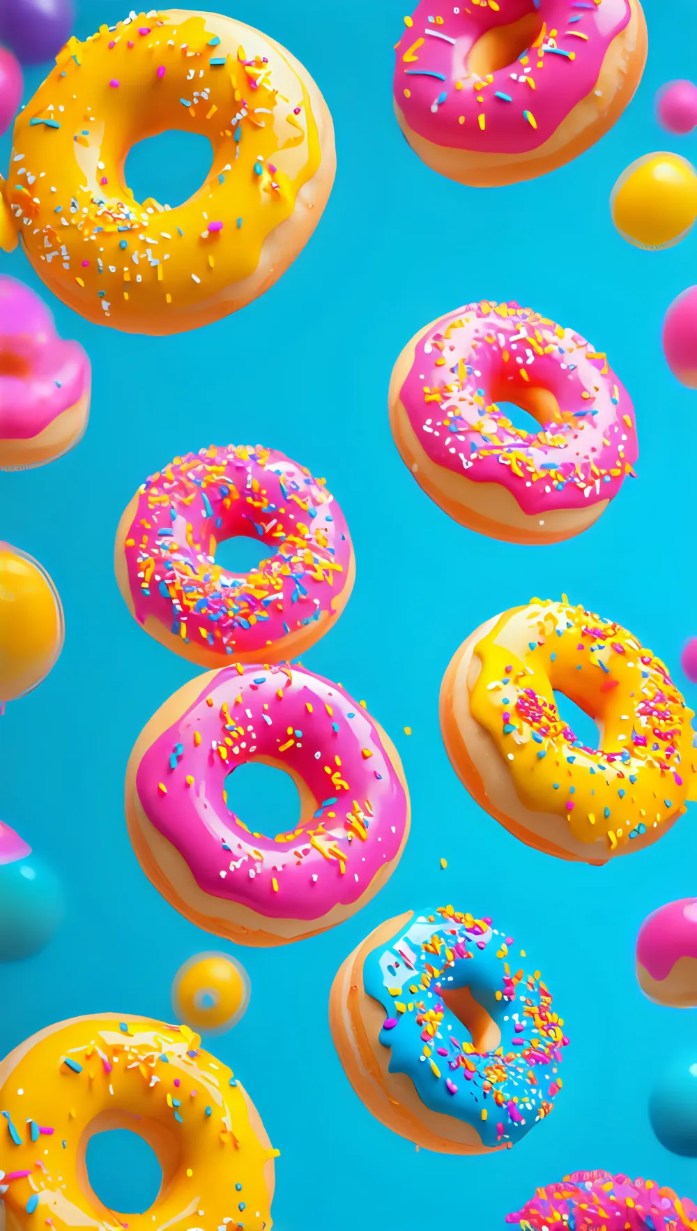 Glazed Donut Pop Art Food...