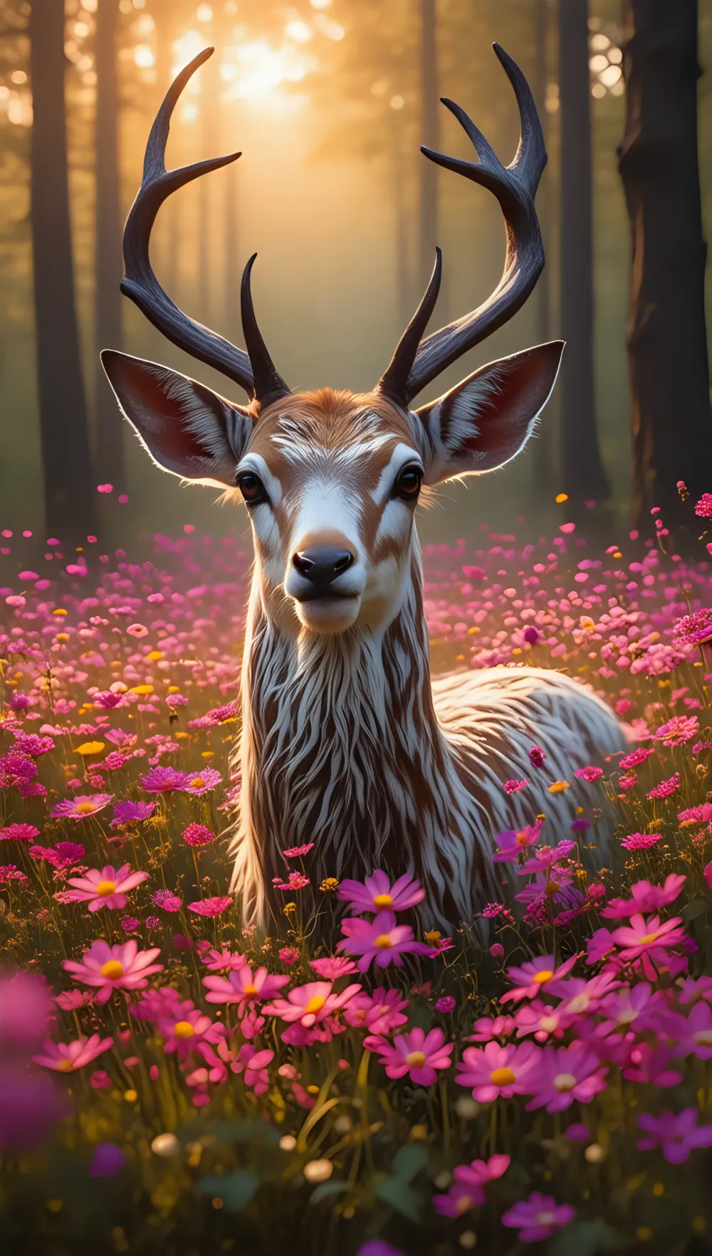 Deer Resting Deer Floral