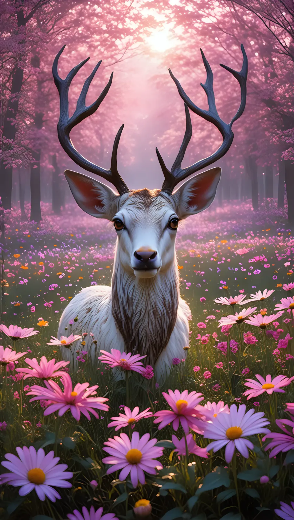 Deer Lush Deer Flowers De...