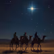 Three wise men in Bethlehem