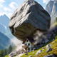 House crushed by boulder