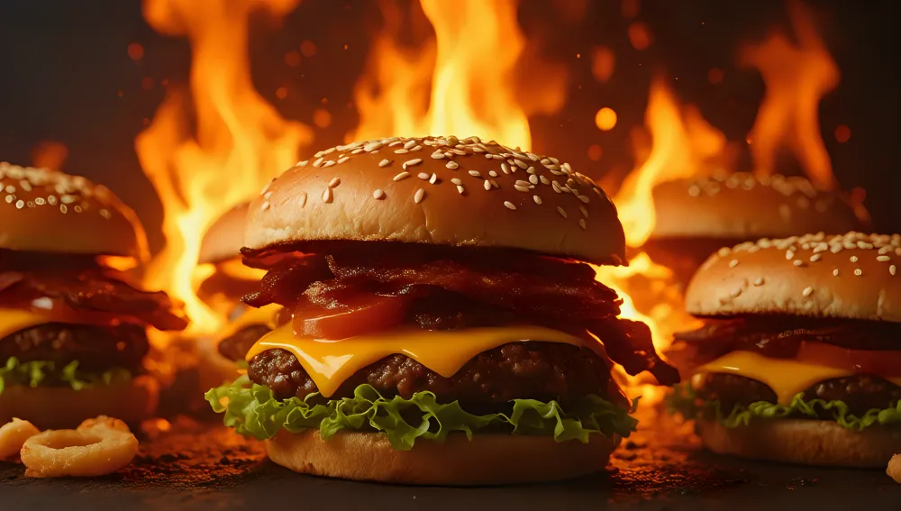 Gourmet Burger Glossy Sauce Ultra Sharp