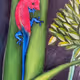 Fuchsia and blue lizards #34