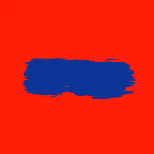 SHORT BLUE LINE ON RED