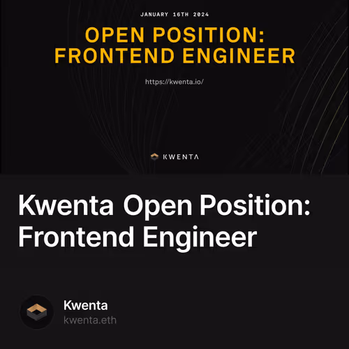 Kwenta Open Position: Frontend Engineer