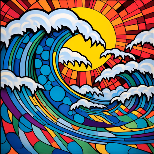 The roaring waves of the tide