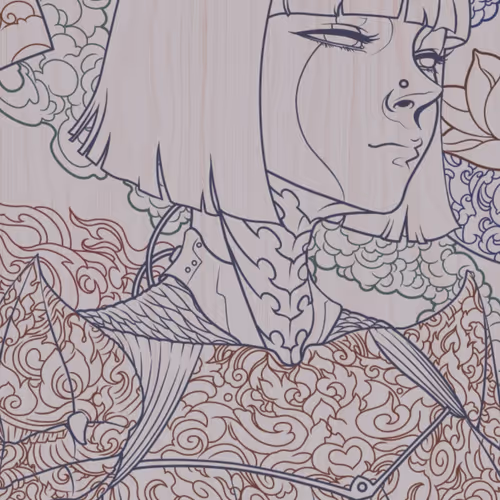 Conventional drawing to Digital art redraw.