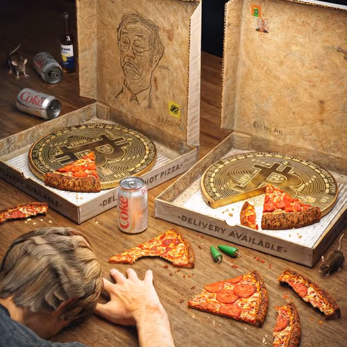 BITCOIN PIZZA DAY BY BEEPLE