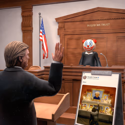DONALD TRUMP PLEADING NOT GUILTY TO PUMPING NAKAMIGOS BY BEEPLE