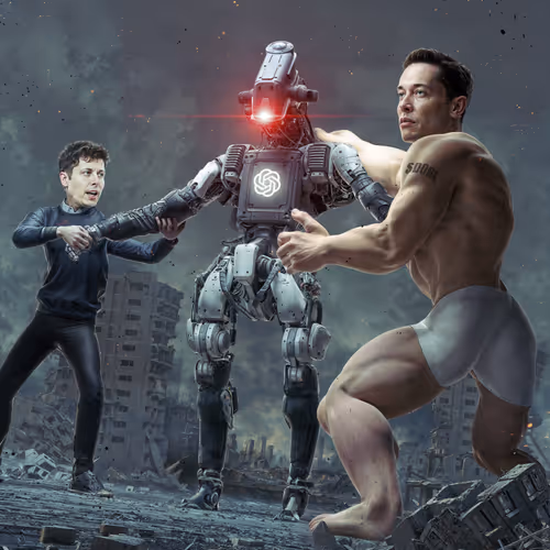 ELON vs. SAM by BEEPLE
