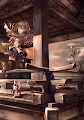 High school girl  background