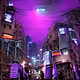 streets of cyberpunk city purple light Z0m9Fx3Kvk5wBQF82mR8