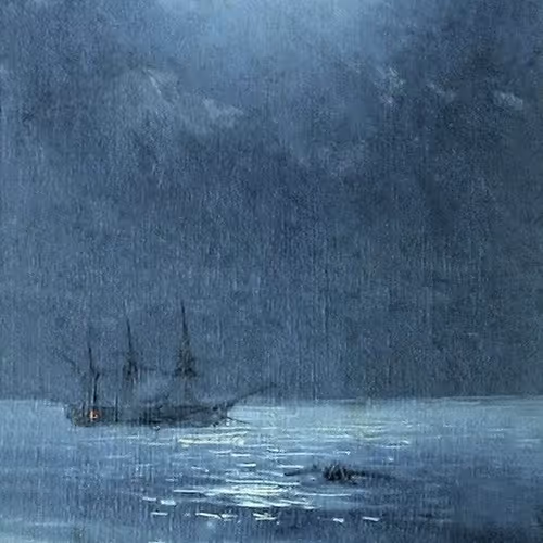 Sea at Moonlit Night. Miniature. 1880s