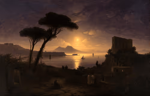 The Gulf of Naples on a Moonlit Night. 1842