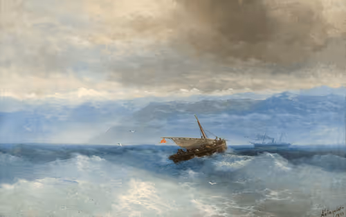 Caucasian Mountain Range from the Sea. 1899