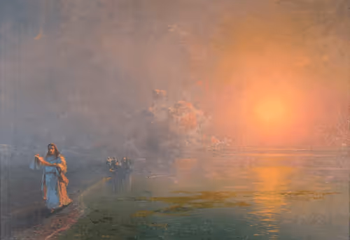 Christ on the Banks of the Lake Gallilee. 1890s