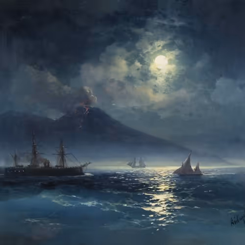 View of Vesuvius on a Moonlit Night. 1891