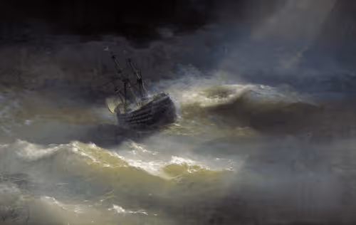 The Ship «Maria» During a Storm. 1892