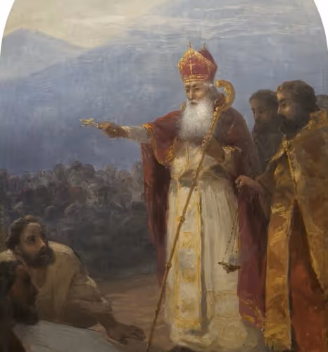 Grigory the Educator Consecrates the Place wherethe Echmiadzin Cathedral was Layed. 1892