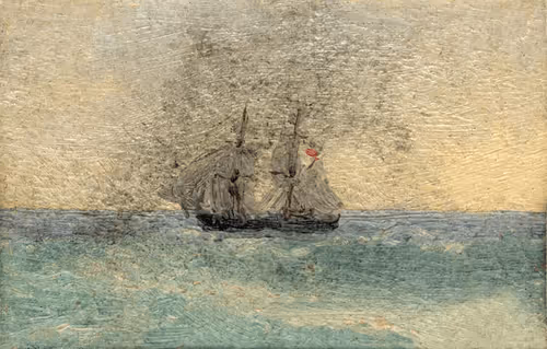 Miniature. Sailer in the Sea. 1891