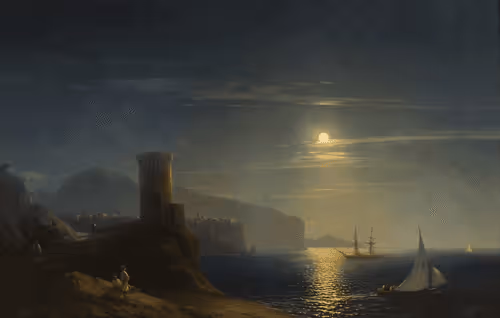 Vico near Naples in Moonlight. 1856