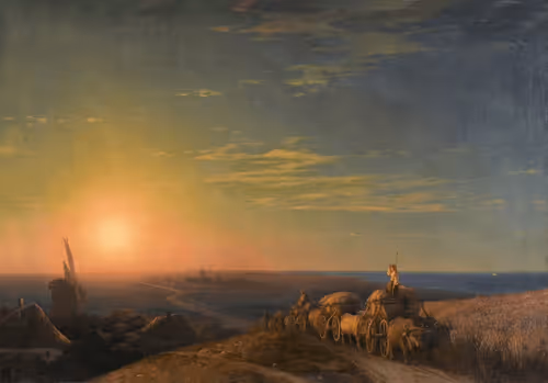 The Chumak’s Train of Ox Carts at Sunset. 1862