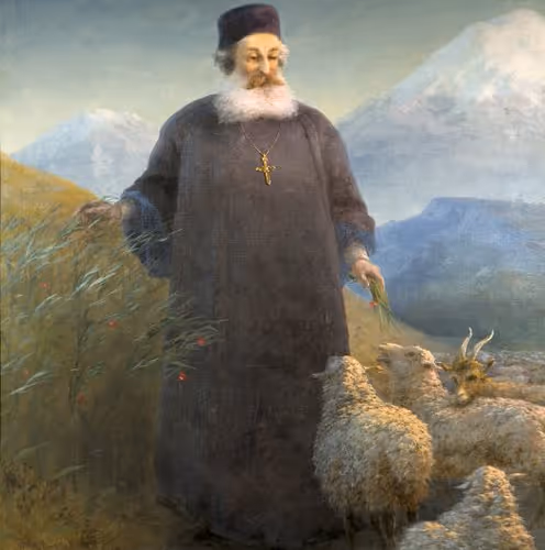 Catholicos M. Hrimjan in the neighbourhood of Echmiadzin. 1895