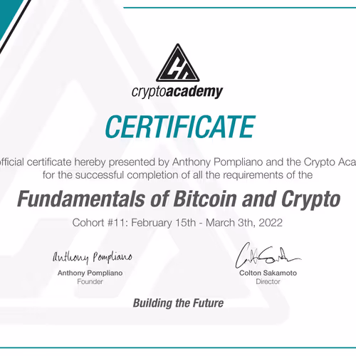 Crypto Academy NFT Certificate