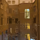 Evening winter courtyard
