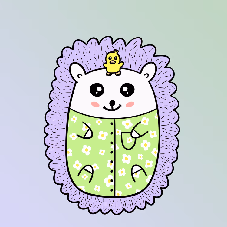 Mini Fluffy Hedgehog #365
