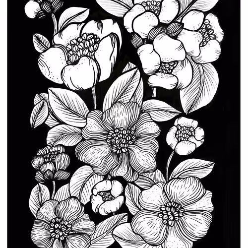 Anna Zubarev Black Floral Inks - old