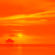 Orange of the Ocean Sunset on an Island in Maldives