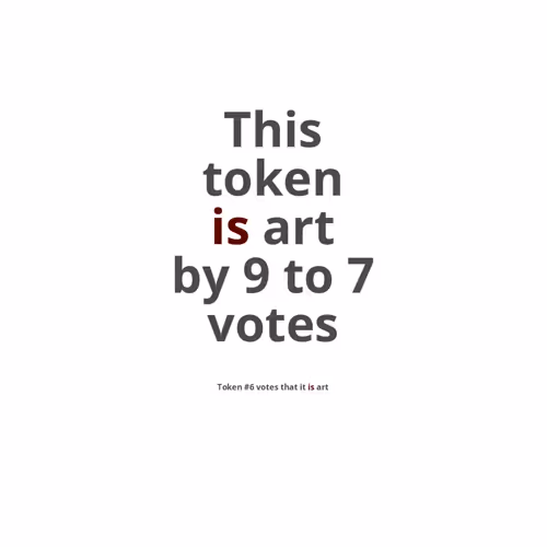 Is Art (Token, Democratic)