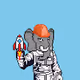 Astronaut Elephant Pixel Art