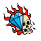 Flaming Diamond Skull