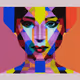 pixelated abstract woman face